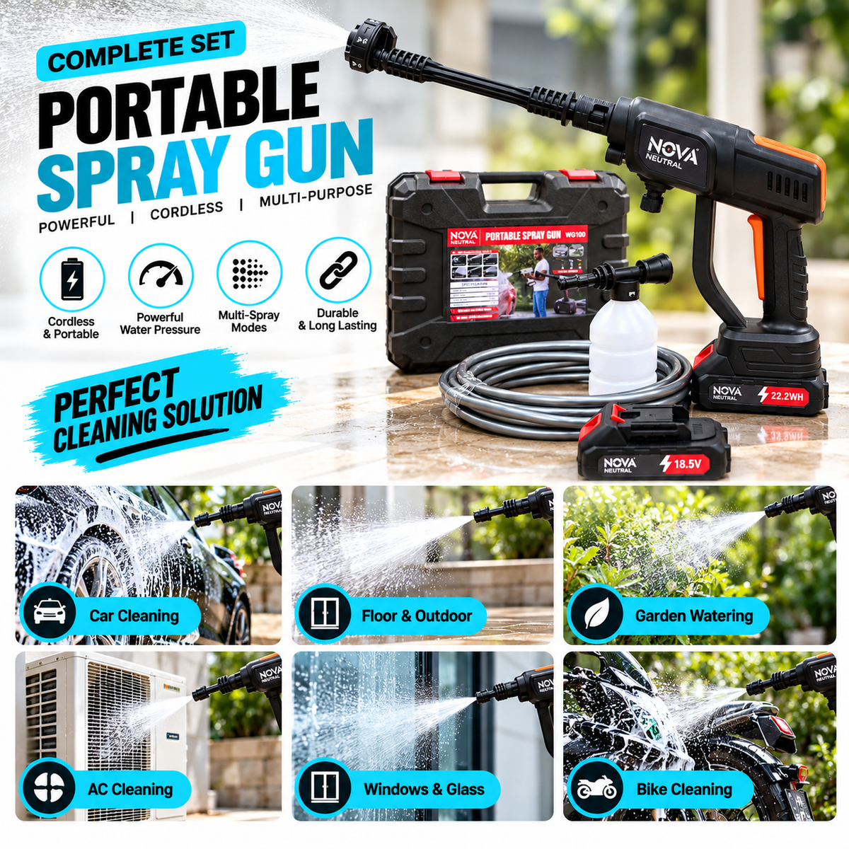 Nova Water gun WG101 With Dual Battery