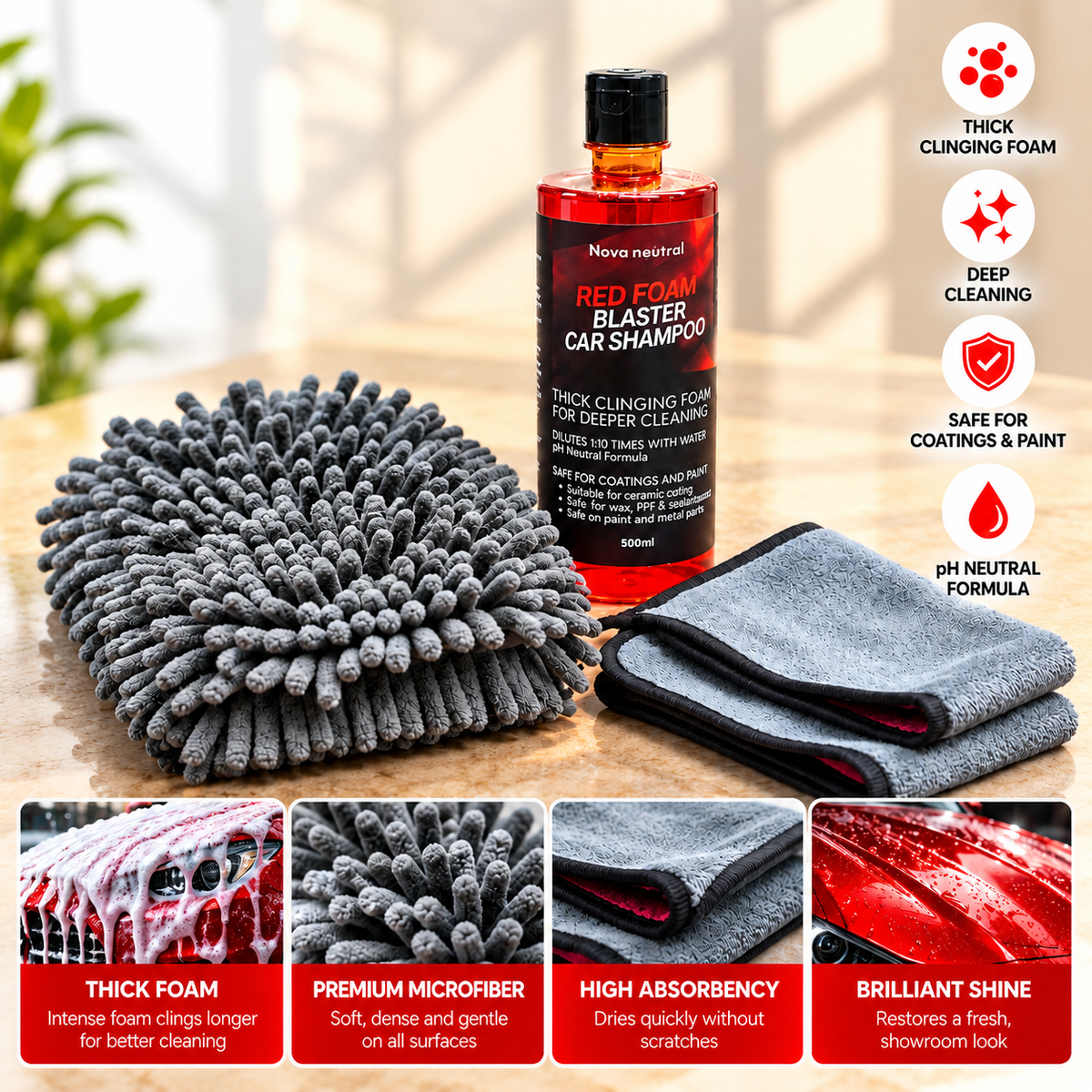 Nova Shampoo & Foam Sprayer Combo