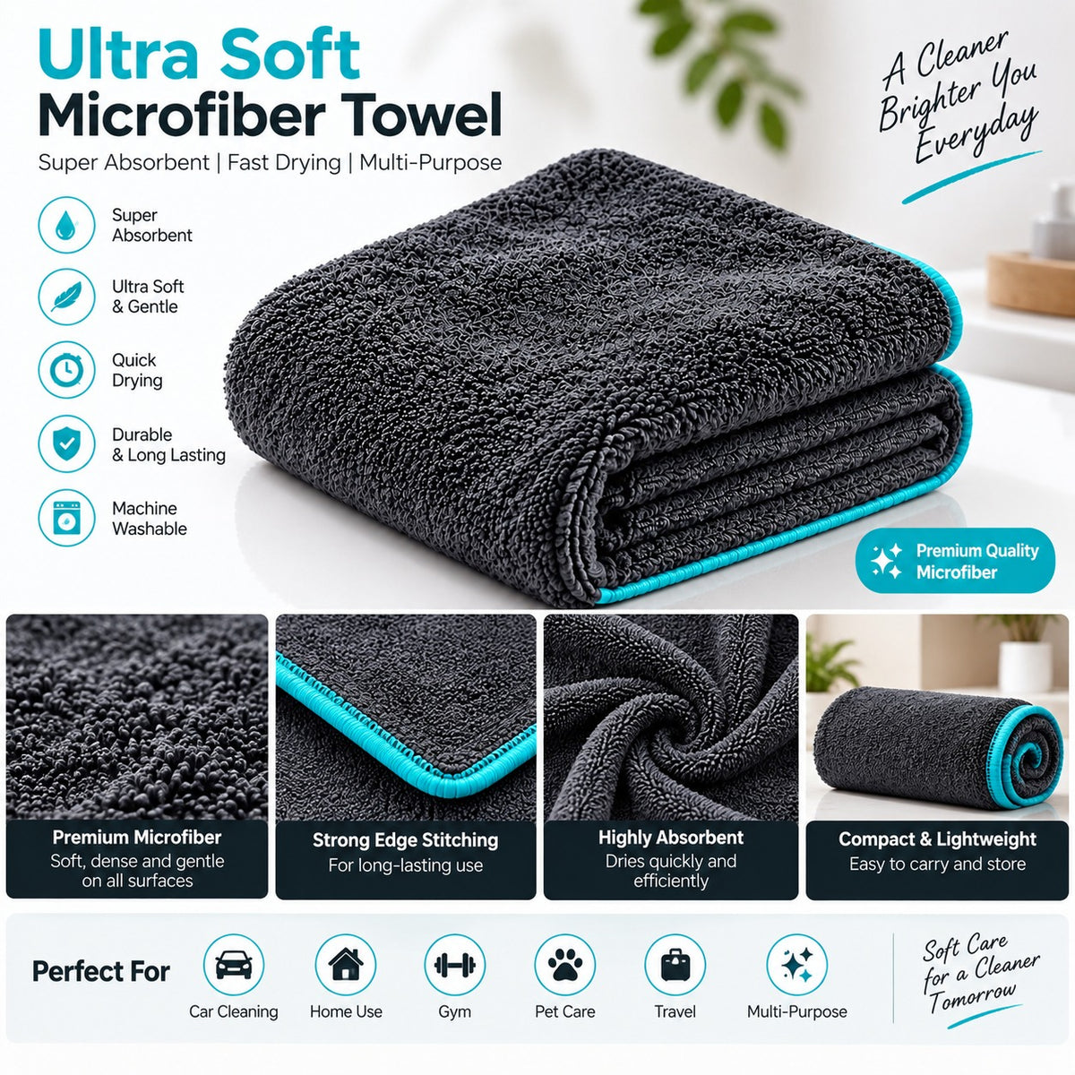 Nova 1200 GSM 60*40 Microfiber Drying Towel