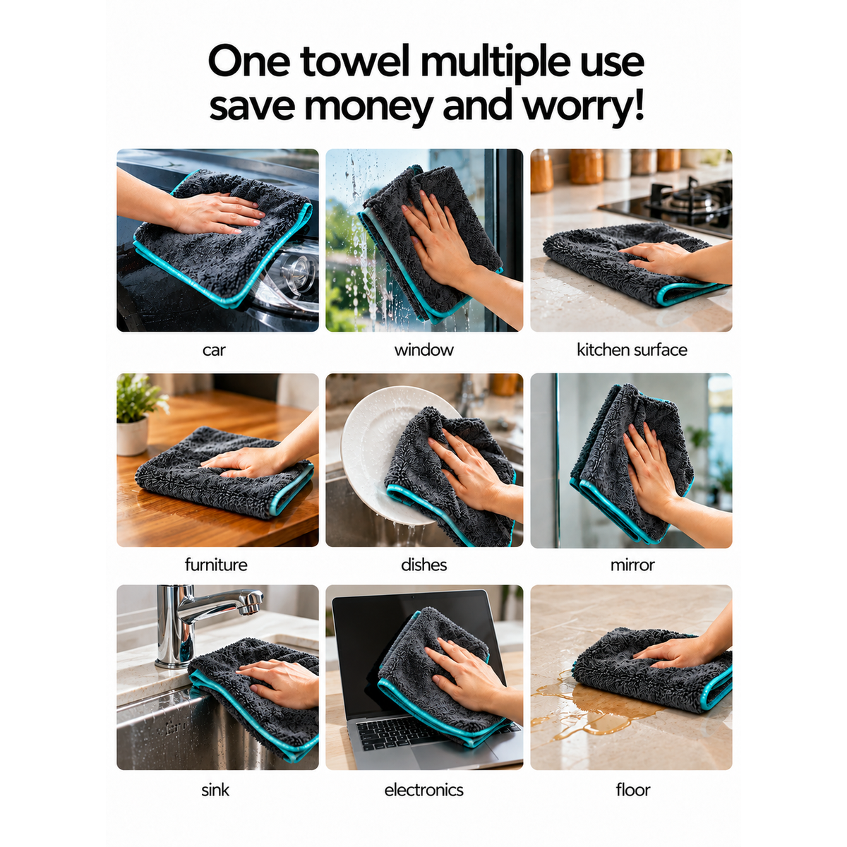 Nova 1200 GSM 60*40 Microfiber Drying Towel